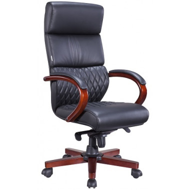 Кресло Руководителя President Wood Экокожа EV-101 W PU Black